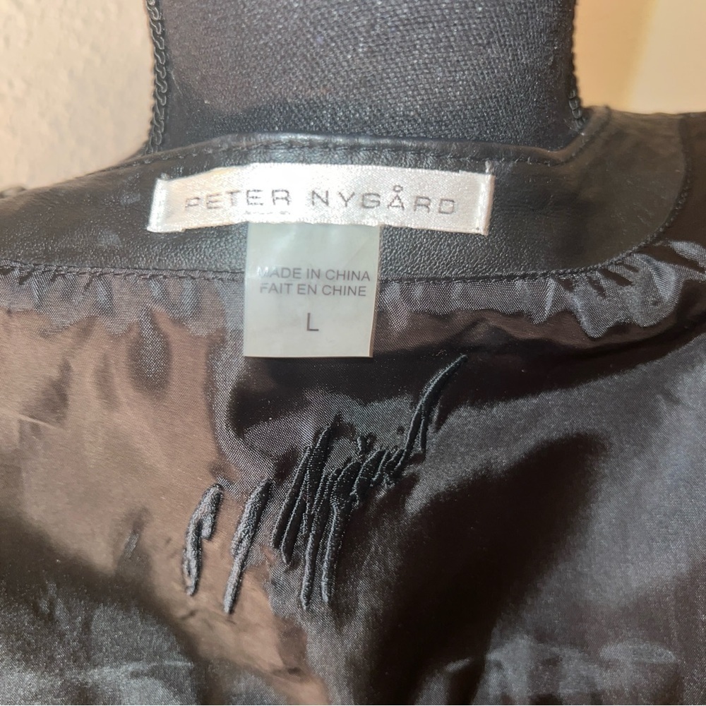 Peter Nygard Unisex Black Leather Full Zip Vest Size Large - Picture 7 of 12